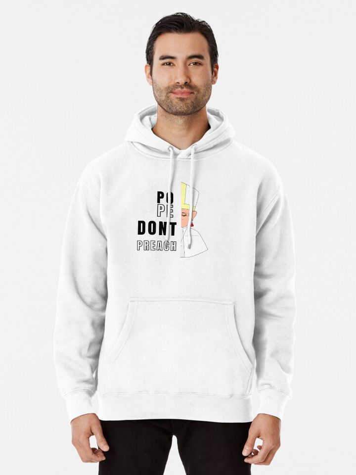 Funny pope with madonna Pullover Hoodie