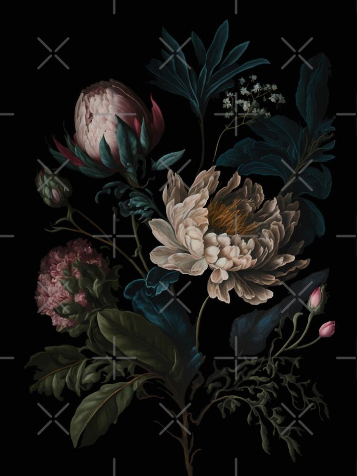 Dark Academia Peony Botanical iPhone Case