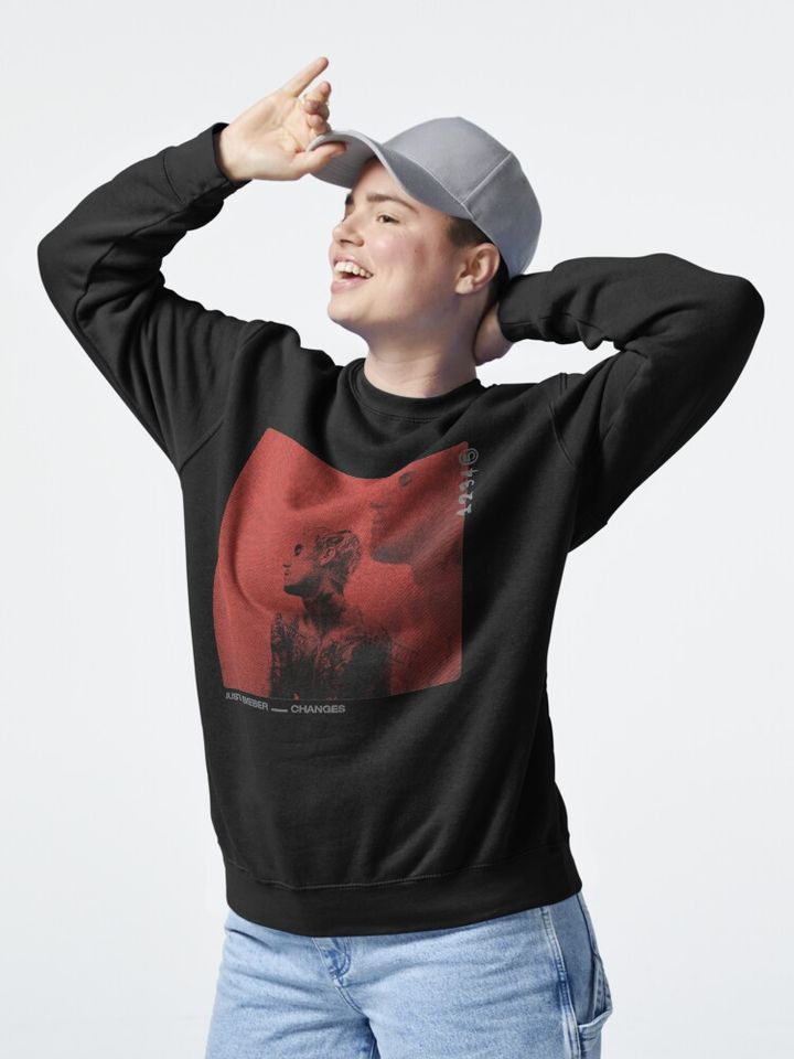 Justin Bieber Red Cover Long Sleeve Pullover Sweatshirt
