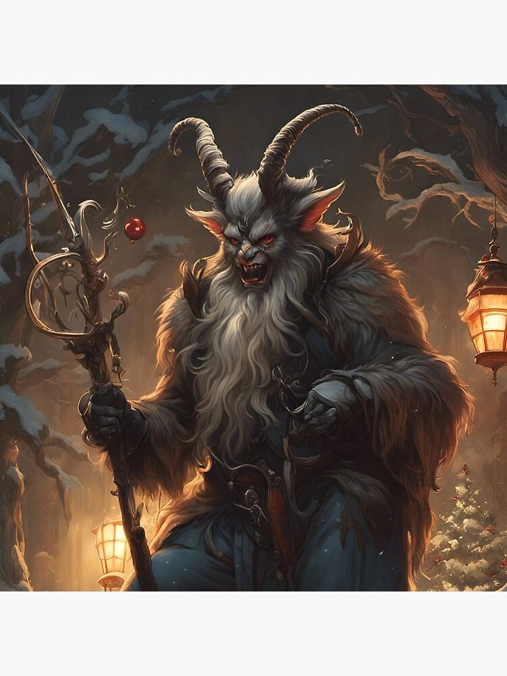 Krampus Scary Alternative Christmas Pillow