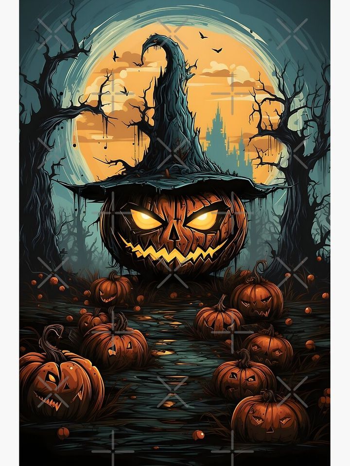 Spooky Halloween Pumpkin Poster