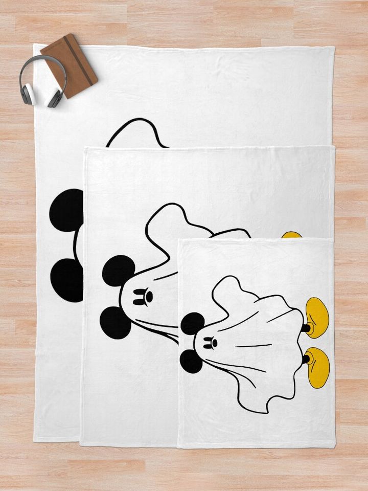 Disney Mickey Mouse Ghost Boo Halloween Throw Blanket