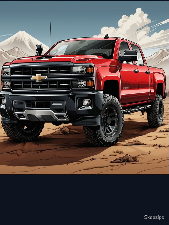 Chevy Silverado on trail illustration Hoodie