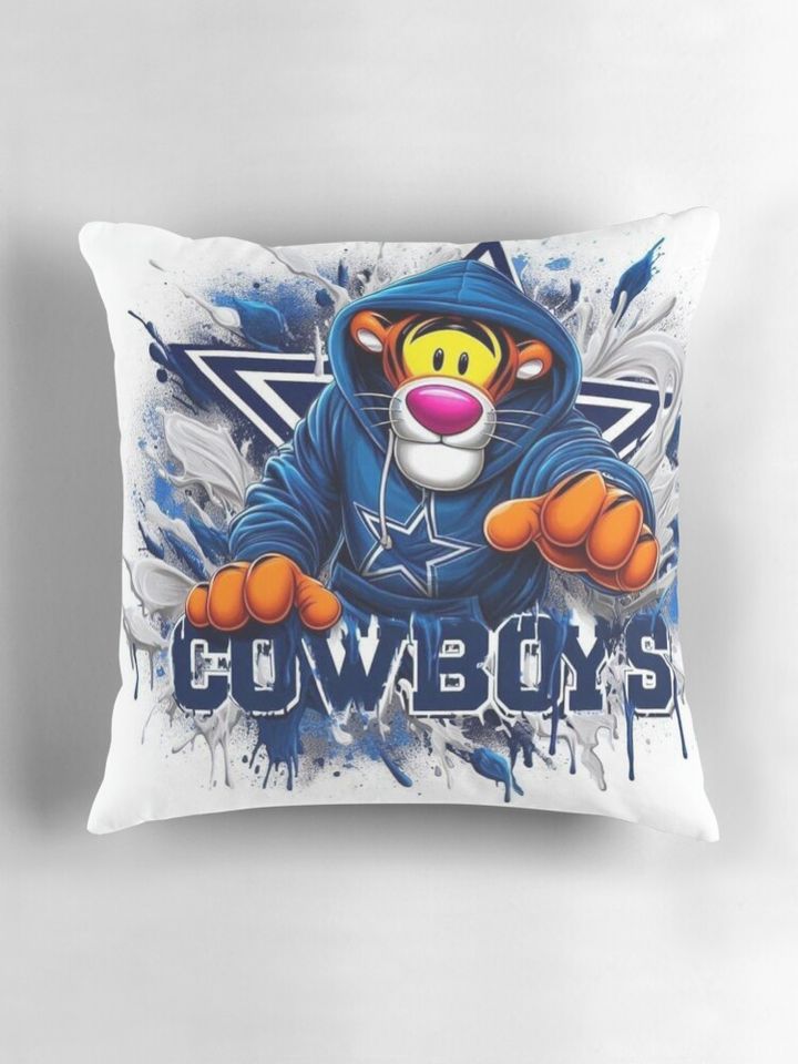 Dallas Cowboys Tiger Cartoon Shape Pillow
