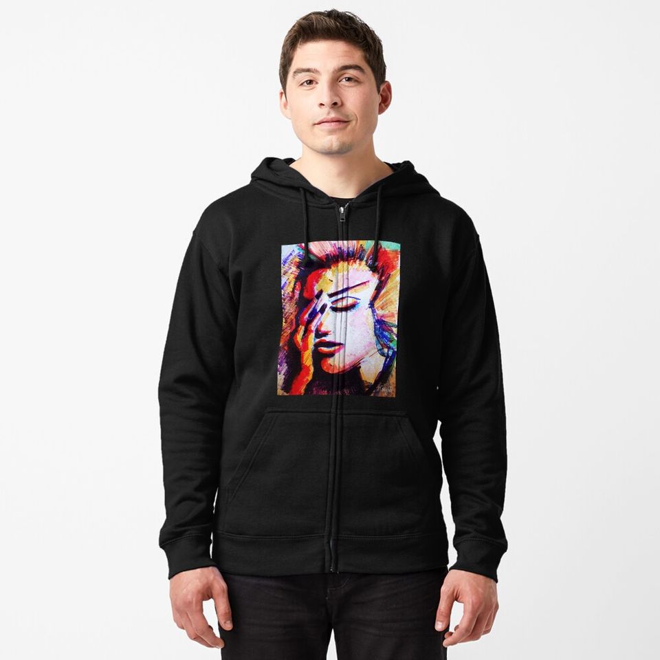 Madonna in colors Zipped Hoodie