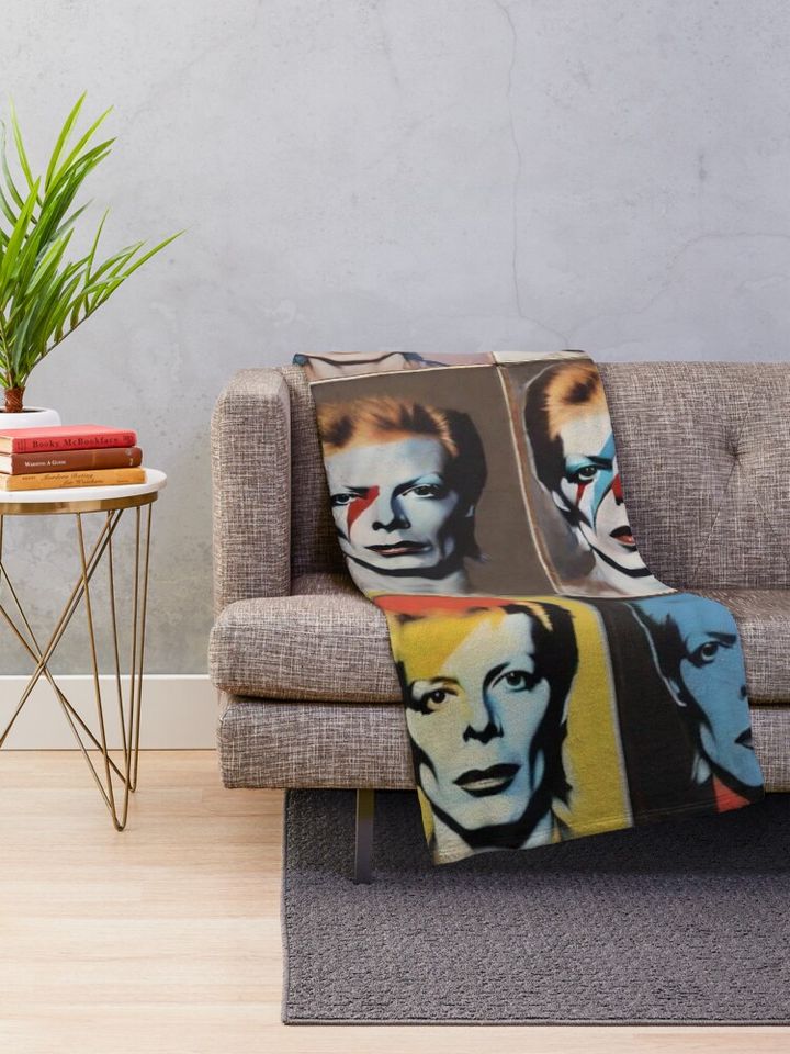 Warhol Bowie Throw Blanket