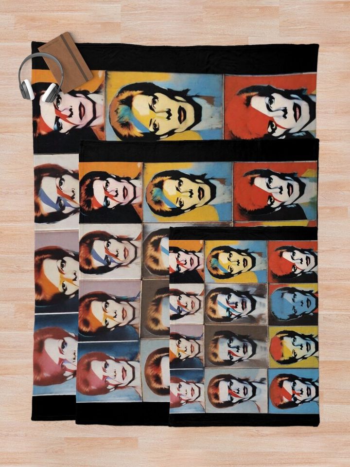 Warhol Bowie Throw Blanket