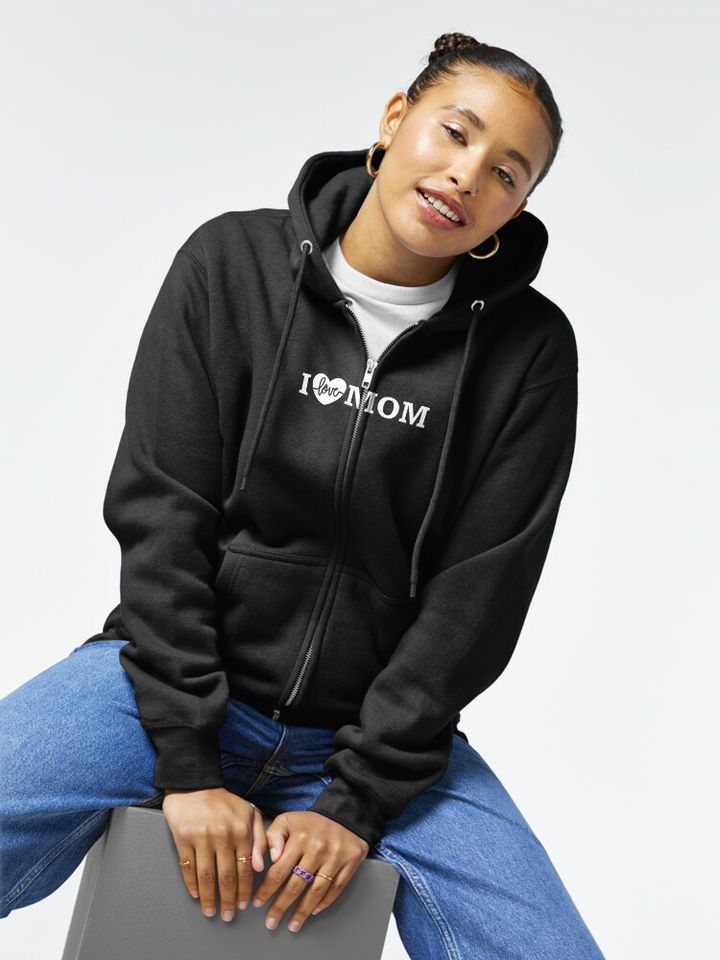 Mother I love Mom gift for Mother's Day Zipped Hoodie