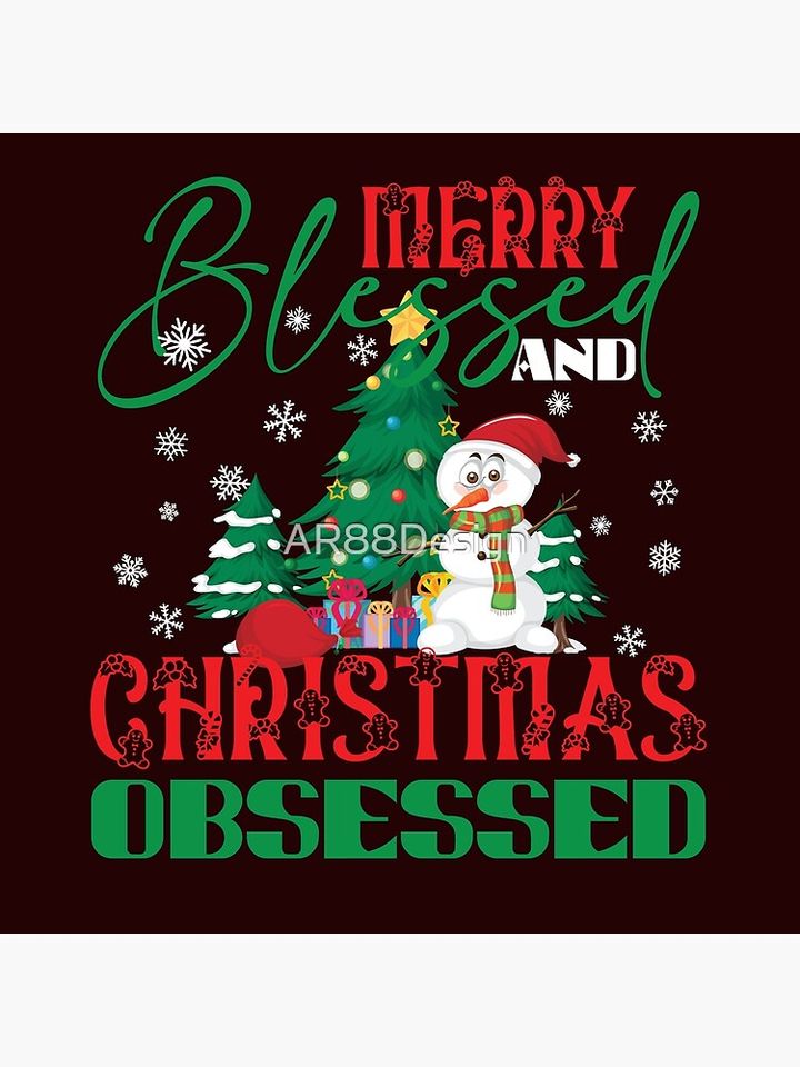 Merry Blessed and Christmas Obsessed Pillow