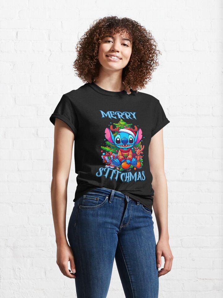 Stitchmas Classic T-Shirt, Disney Lilo Stitch Shirt