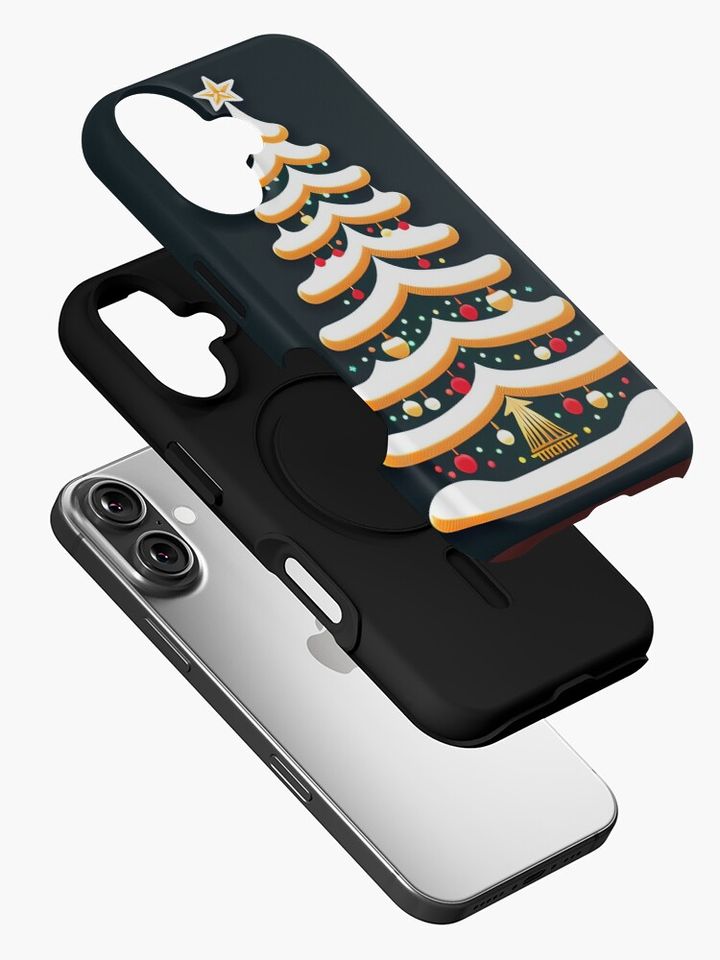 doodle Russian winter Christmas tree lights  iPhone Case