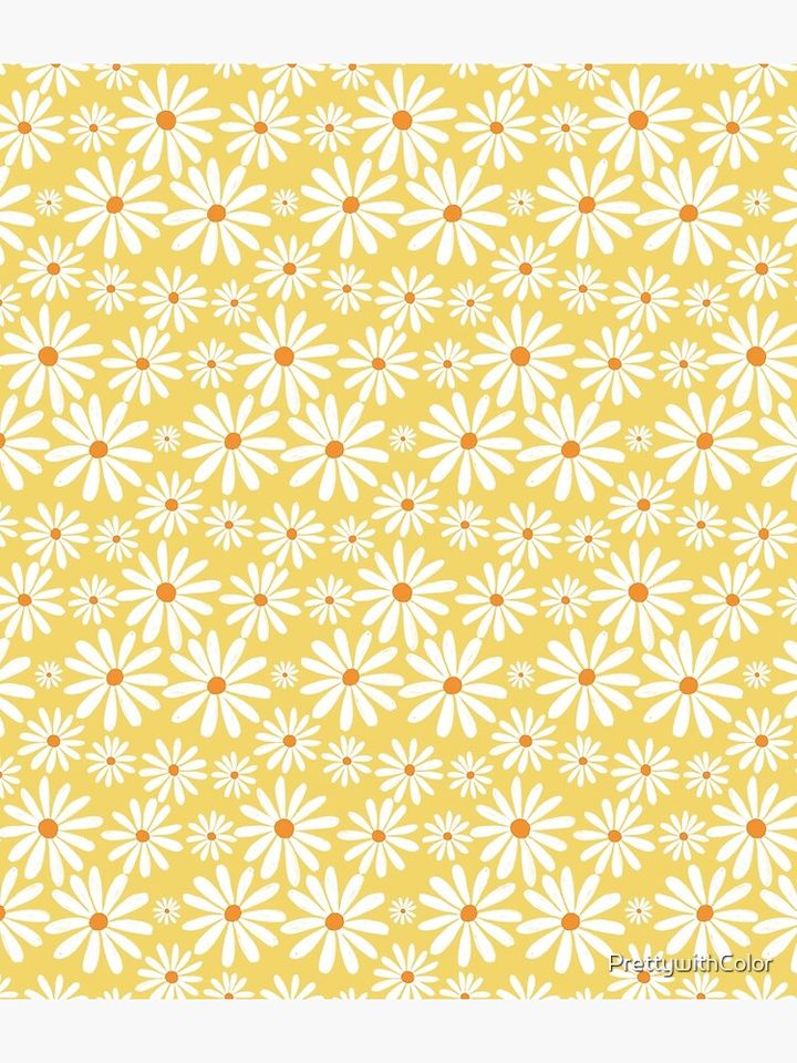 White Daisies on yellow Backpack