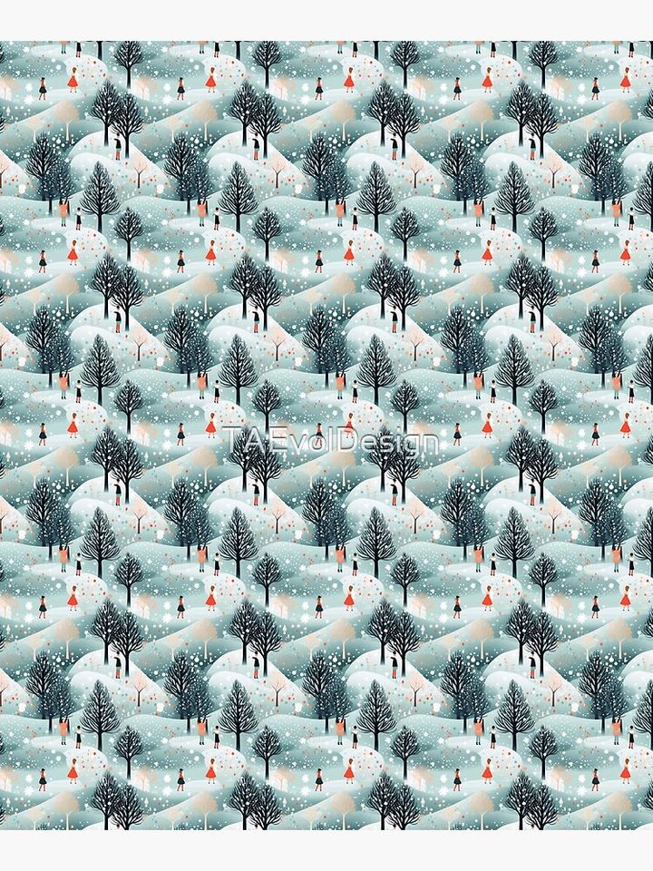 Winter's Dreamy Canvas: Abstract Snow Art for Creative Decor Mounted Print