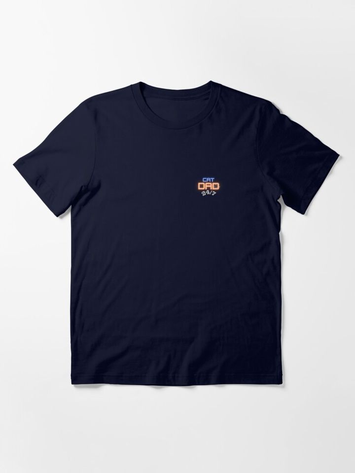 Cat Dad 24/7 - Upper RIght Corner Design Essential T-Shirt
