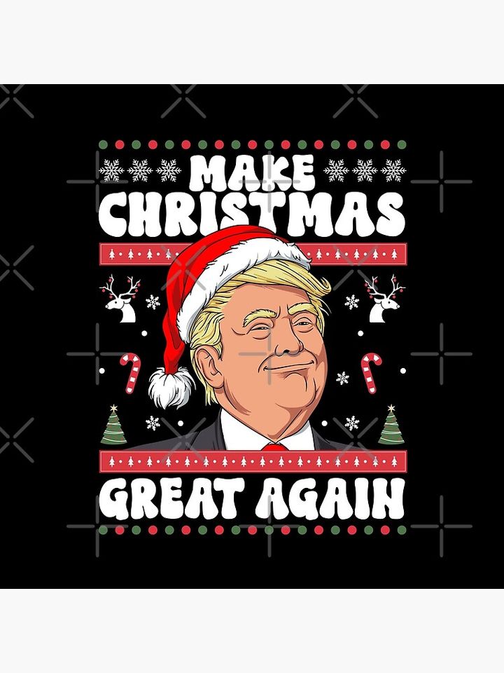 Make Christmas Great Again Funny Donald Trump Pillow