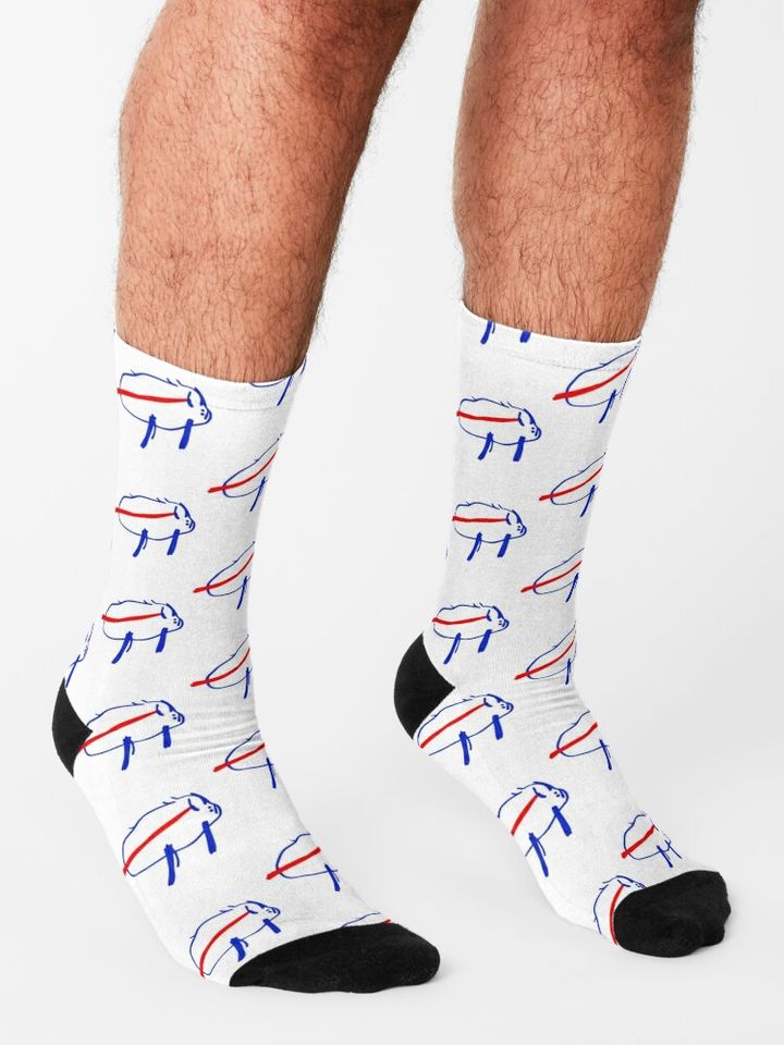 Josh Allen Potato Buffalo Drawing Socks
