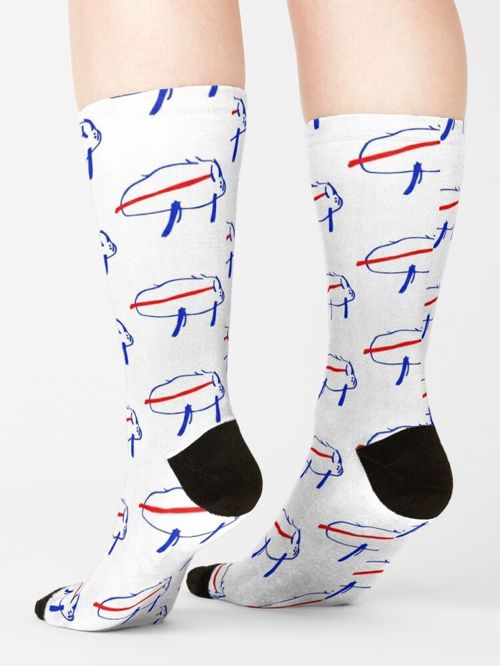 Josh Allen Potato Buffalo Drawing Socks