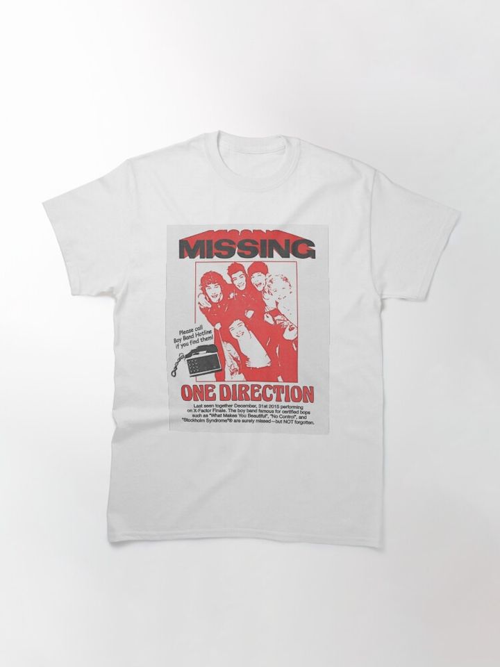 One Direction Red 'Missing' Poster Classic T-Shirt