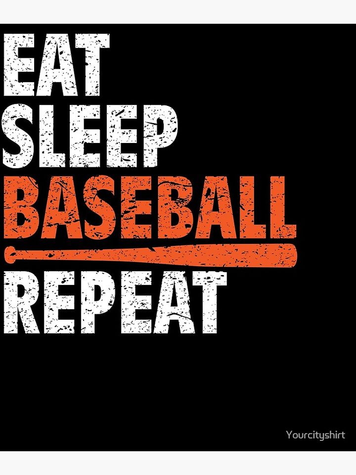 Eat Sleep Baseball Repeat Poster