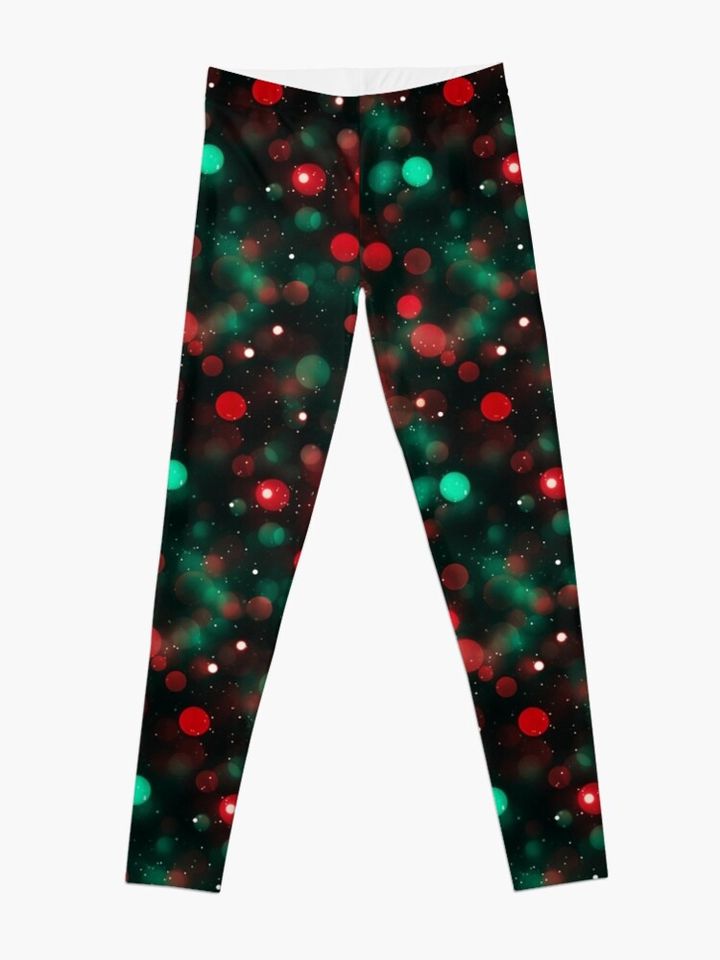 Christmas lights bokeh photo pattern Leggings