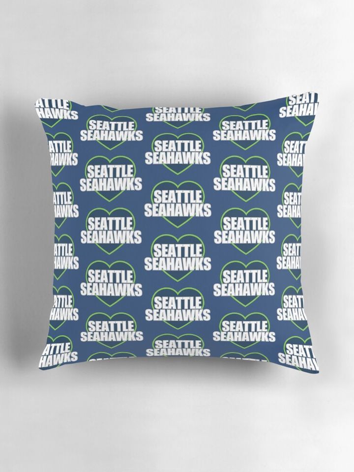 Seattle Seahawks Heart Pillow