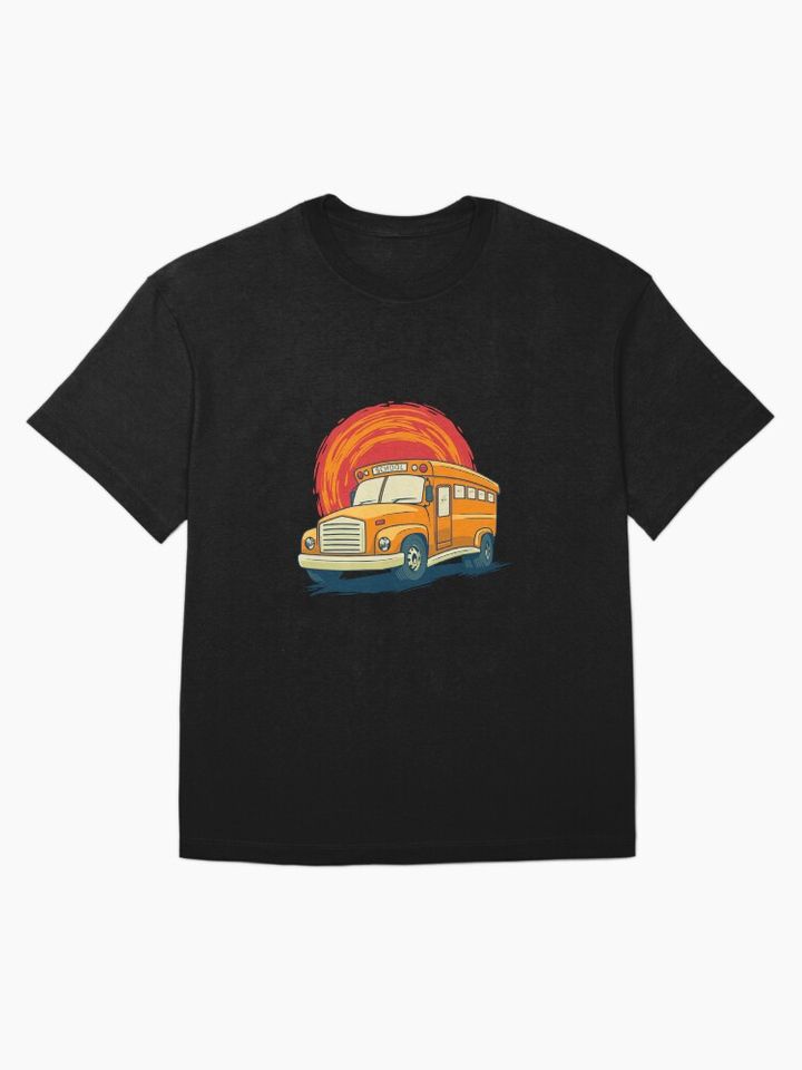School bus illustration Oversized T-Shirt