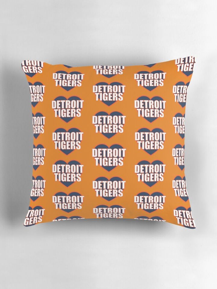 Detroit Tigers Heart Pillow