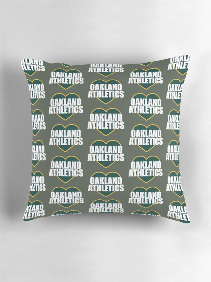 Oakland Athletics Heart Pillow