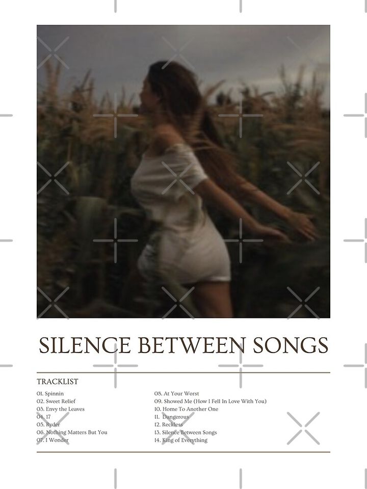 Silence Between Songs Tracklist Poster – Minimalist Music Wall Art Print