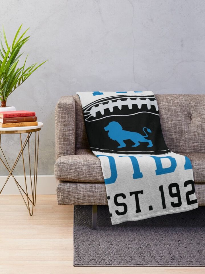 Detroit Lions Football Est 1929 Throw Blanket