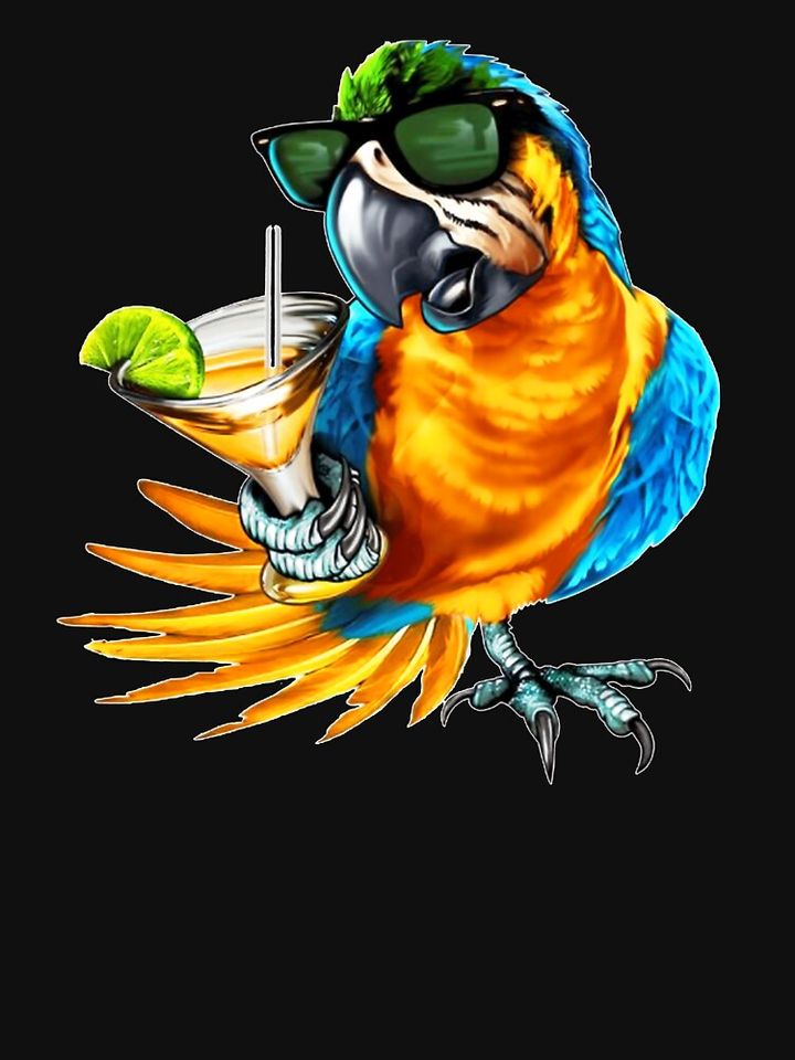 Parrot Drinking Tequila Tank Top, Jimmy Buffett Tank Tops