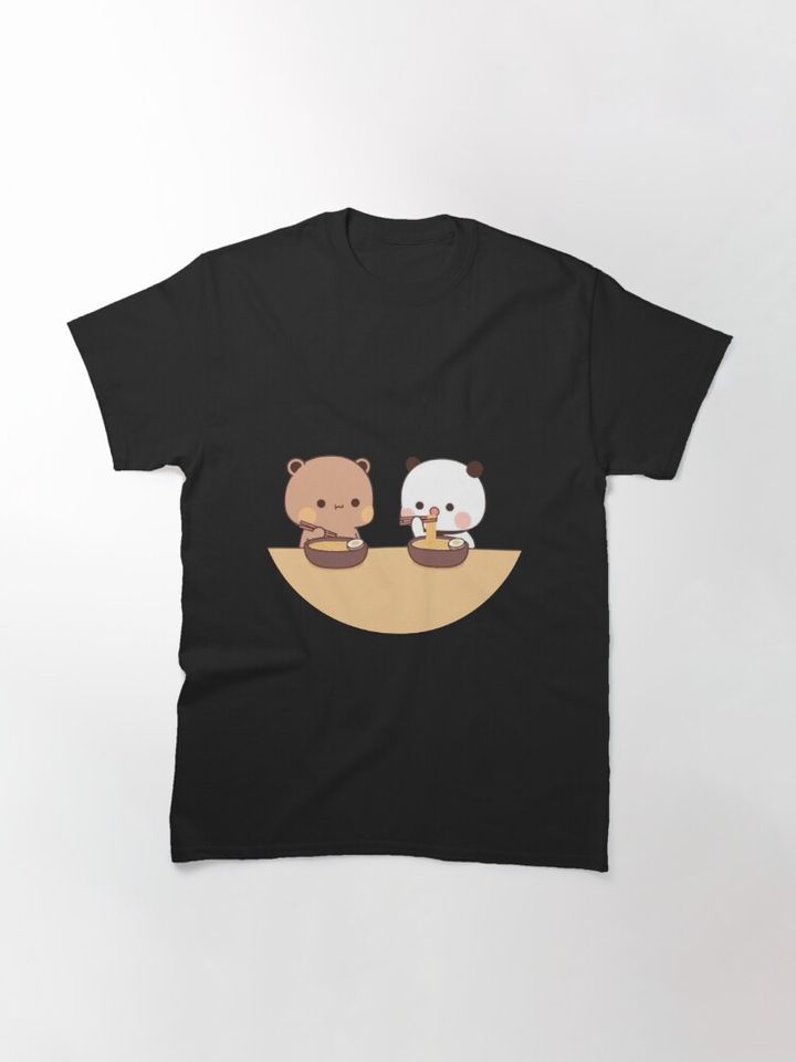 Bubu and Dudu Eating Ramen Together Panda Bear Love Classic T-Shirt