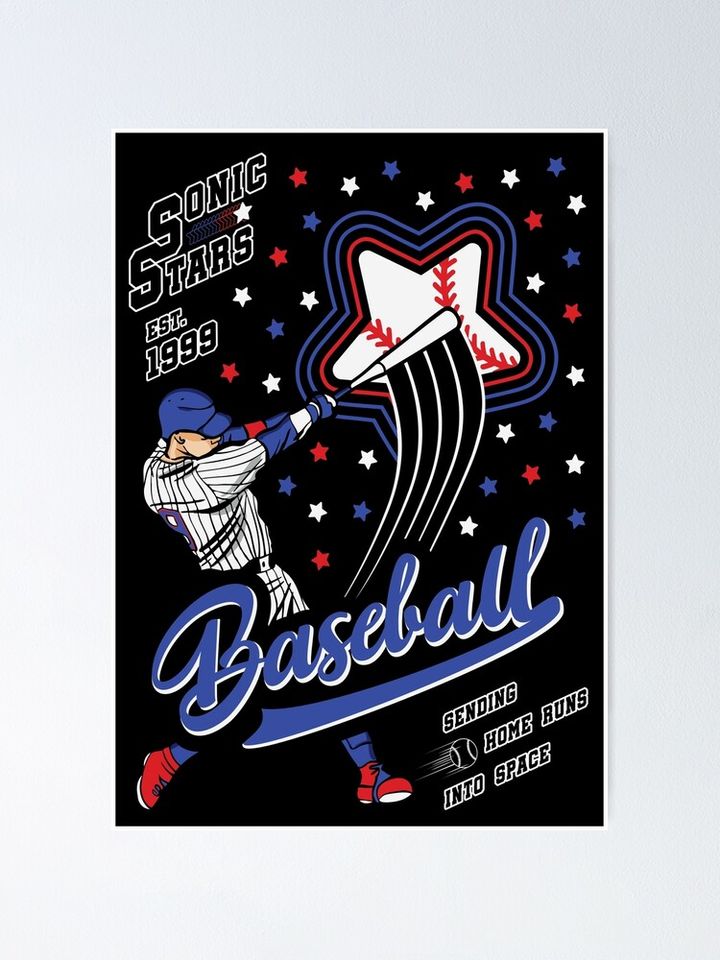 Sonic Star Baseball Team Colored Version Poster