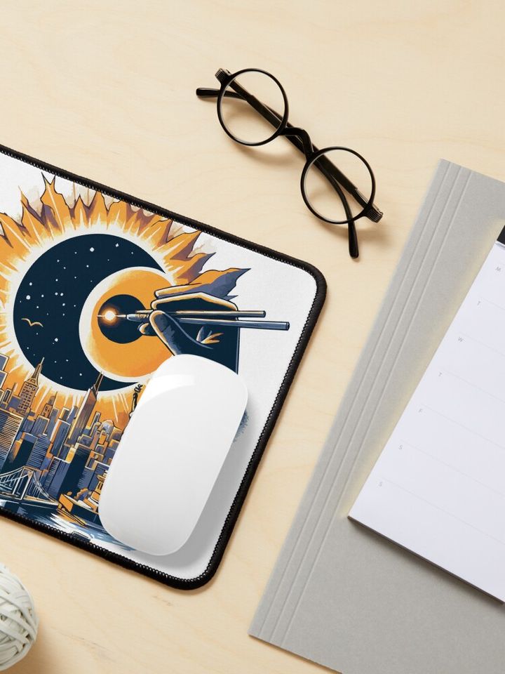 new york solar eclipse Mouse Pad