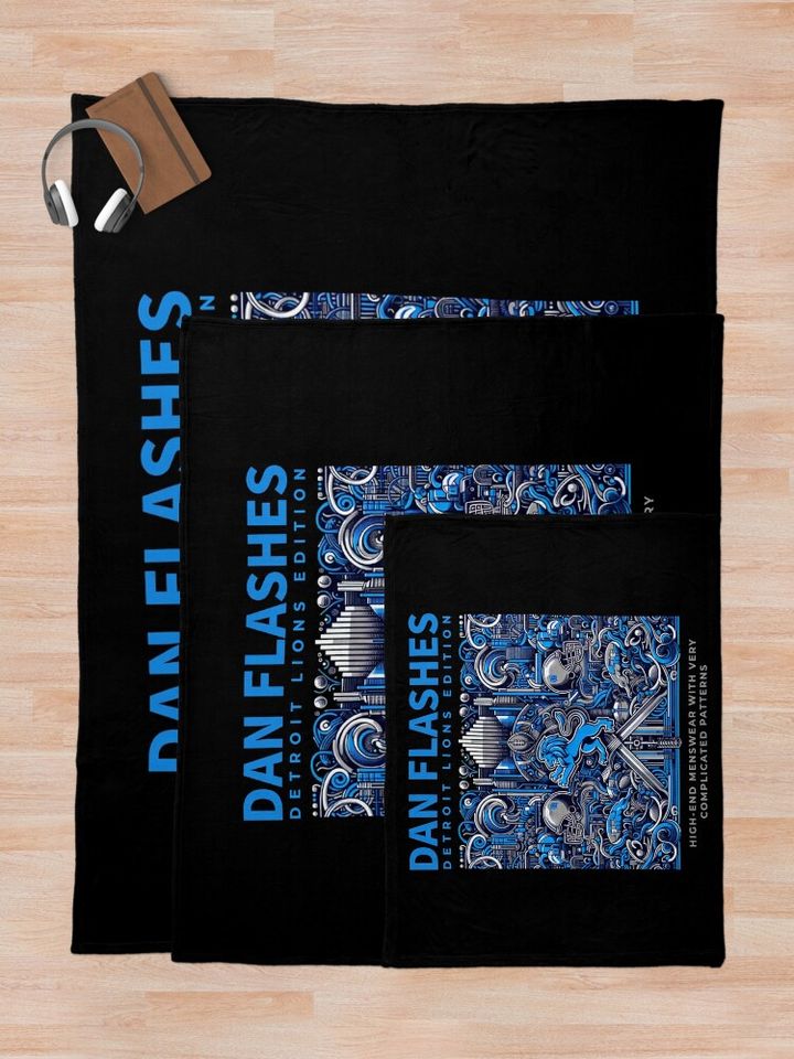 Dan Flashes Detroit Lions Edition Throw Blanket