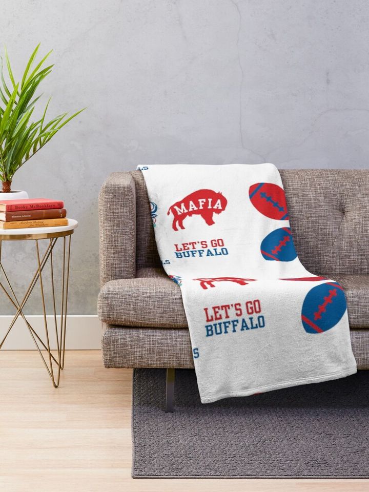 Sticker Pack of Red & Blue Buffalo Bills Throw Blanket