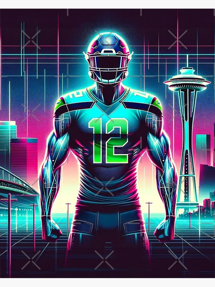 Synthwave Seattle Vertical Poster