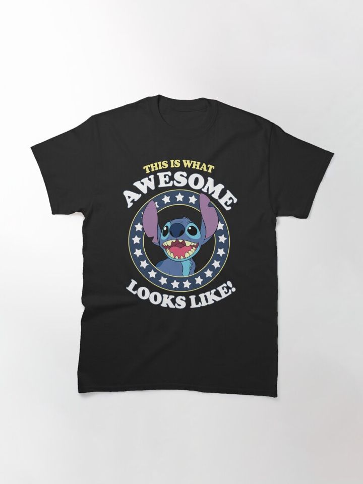 Awesome Stitch Classic T-Shirt, Disney Lilo Stitch Shirt