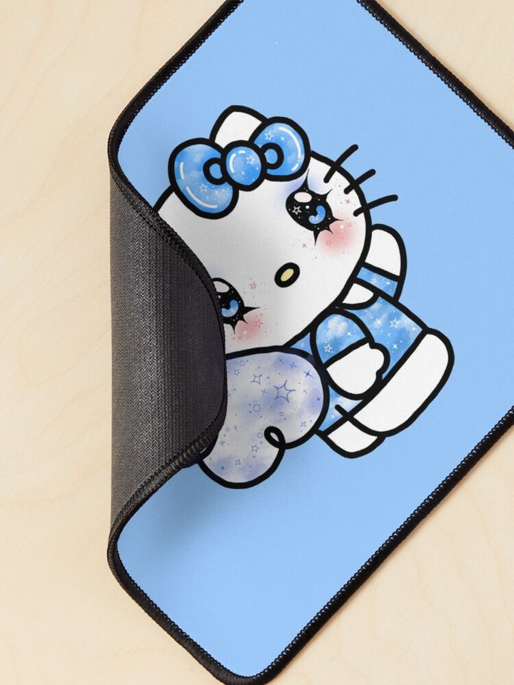 Blue Glitter Angel Hello Kitty Mouse Pad