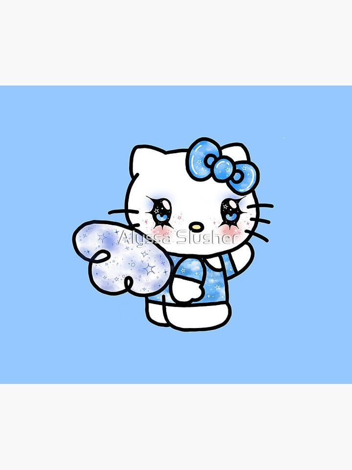 Blue Glitter Angel Hello Kitty Mouse Pad