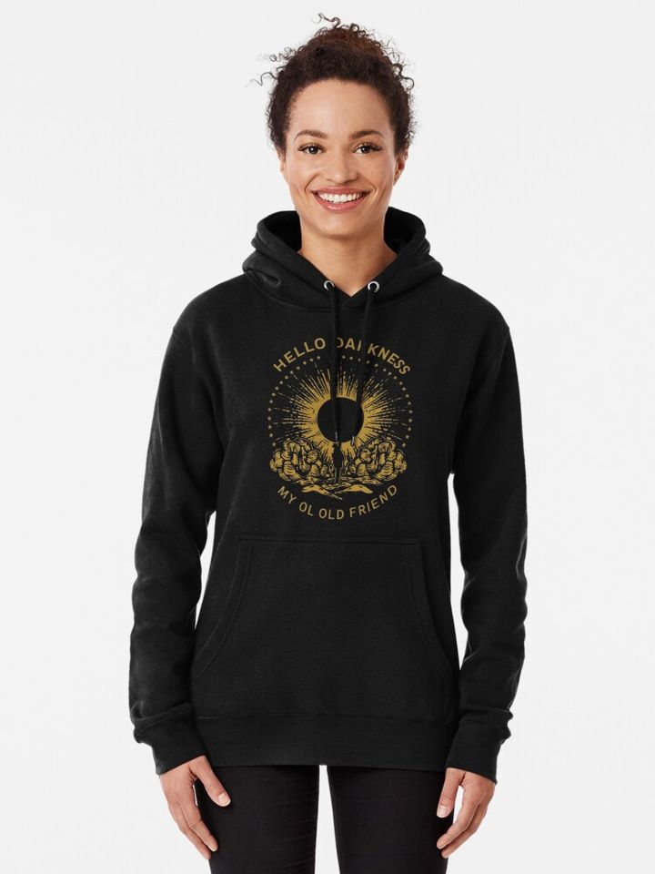Hello Darkness My Old Friend Total Solar Eclipse 2024 Hoodie