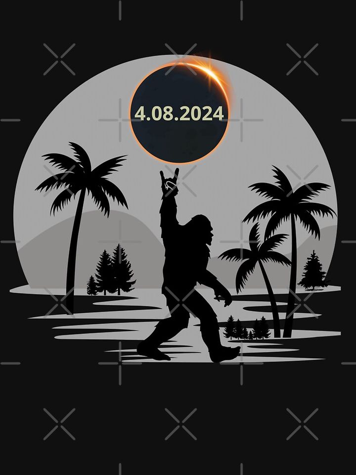 Total Solar Eclipse 2024 Bigfoot Funny Hoodie