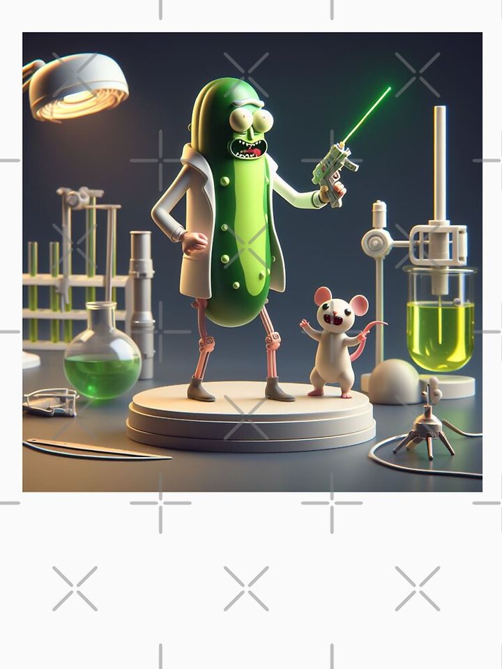 RICK AND Rickandmorty P rick IN A LAB kawaii themed drawing Pullover Hoodie