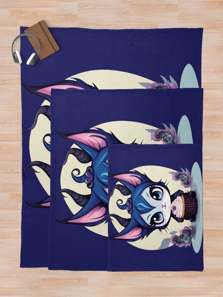 Blueberry M Cat Throw Blanket