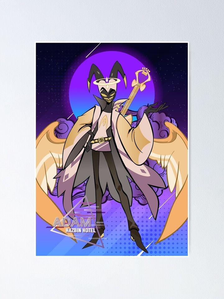 Hazbin Hotel Retro Adam Rock Star Poster