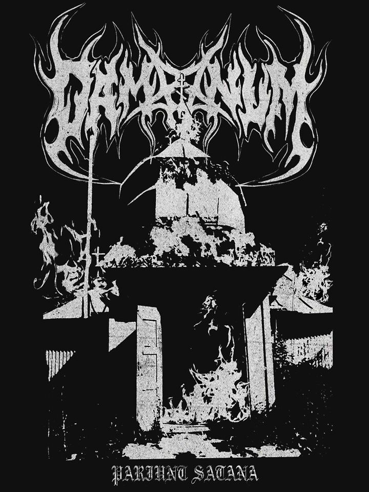 Damnum Pariunt Satana Death Gothic Grunge Emo Y2K Unisex T-Shirt