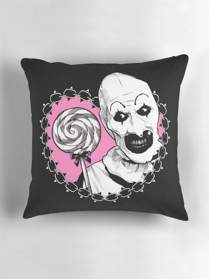 Art the Clown Lollipop (dark version) Pillow