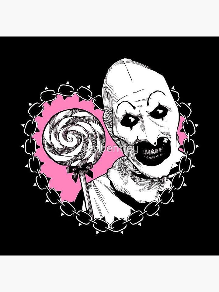 Art the Clown Lollipop (dark version) Pillow