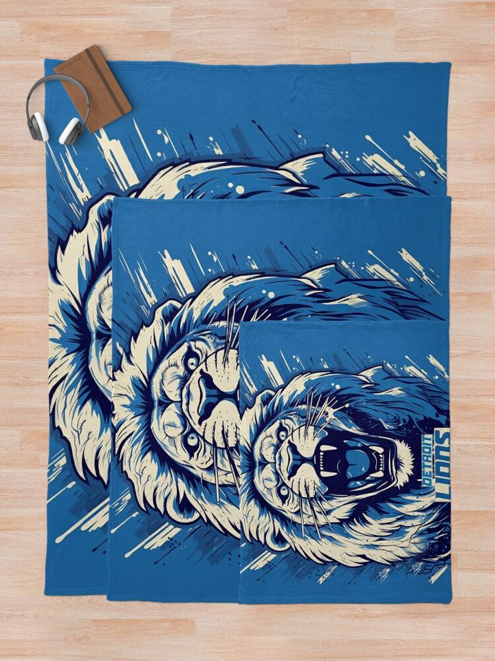 Detroit Lions Football Throw Blanket