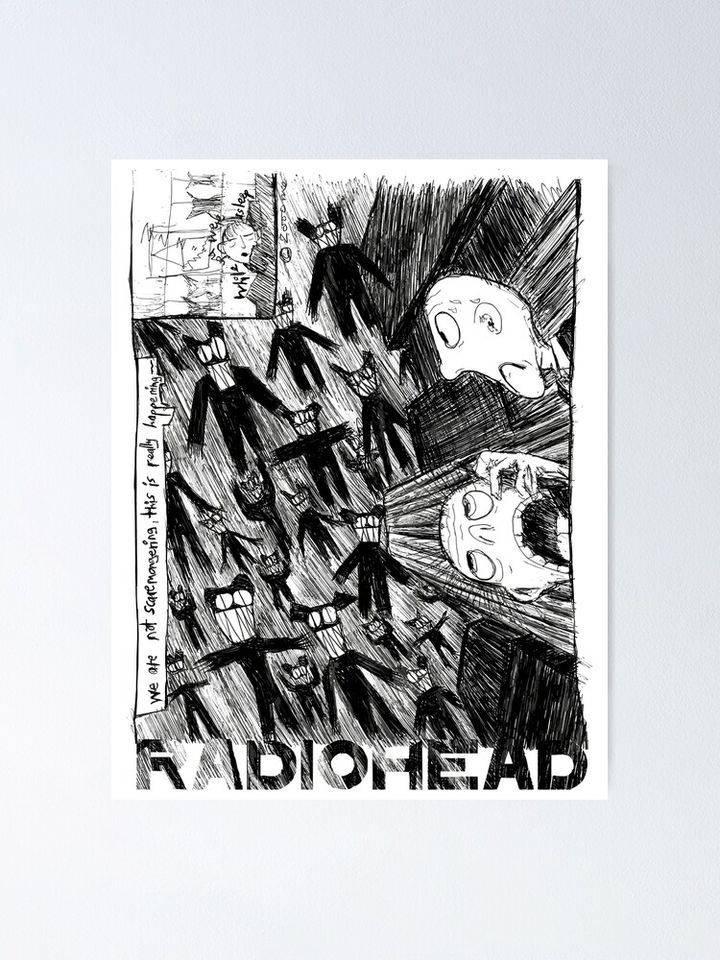 Radiohead Poster Alternative Rock Band Wall Print